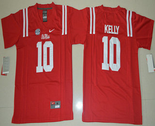 Youth Ole Miss Rebels #10 Chad Kelly College Football Red Jersey