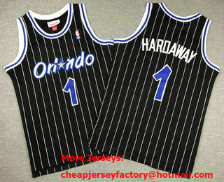 Youth Orlando Magic #1 Penny Hardaway Black 1994 Throwback Swingman Jersey
