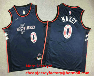 Youth Philadelphia 76ers #0 Tyrese Maxey Navy 2023 City Icon Swingman Jersey