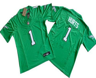 Youth Philadelphia Eagles #1 Jalen Hurts Limited Kelly Green FUSE Vapor Jersey