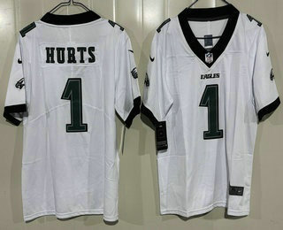 Youth Philadelphia Eagles #1 Jalen Hurts Limited White Vapor Jersey