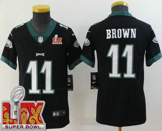 Youth Philadelphia Eagles #11 AJ Brown Limited Black Super Bowl LIX Vapor Jersey