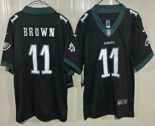 Youth Philadelphia Eagles #11 AJ Brown Limited Black Vapor Jersey