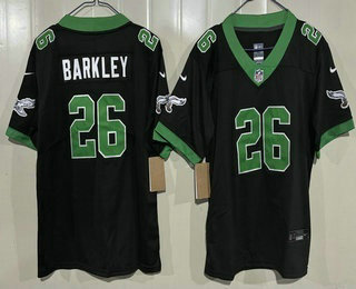 Youth Philadelphia Eagles #26 Saquon Barkley Limited Black Alternate Vapor Jersey