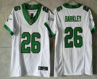 Youth Philadelphia Eagles #26 Saquon Barkley White FUSE Vapor Limited Throwback Stitched Jersey