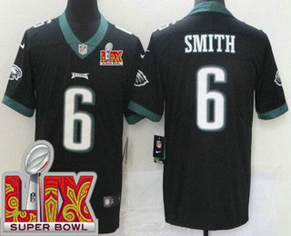 Youth Philadelphia Eagles #6 DeVonta Smith Limited Black Super Bowl LIX Vapor Jersey