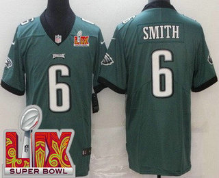 Youth Philadelphia Eagles #6 DeVonta Smith Limited Green Super Bowl LIX Vapor Jersey