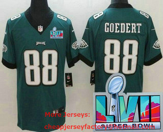 Youth Philadelphia Eagles #88 Dallas Goedert Limited Green Super Bowl LVII Vapor Jersey