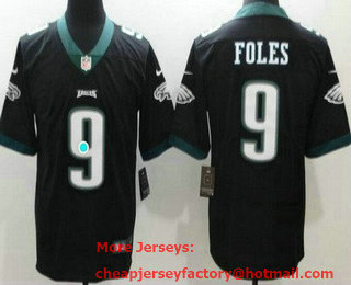 Youth Philadelphia Eagles #9 Nick Foles Limited Black Vapor Jersey