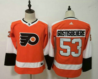 Youth Philadelphia Flyers #53 Shayne Gostisbehere Orange Home 2017-2018 Hockey Stitched NHL Jersey