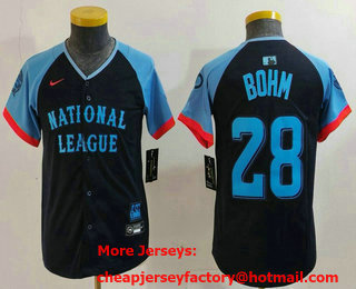 Youth Philadelphia Phillies #28 Alec Bohm Navy 2024 All Star Limited Stitched Jersey
