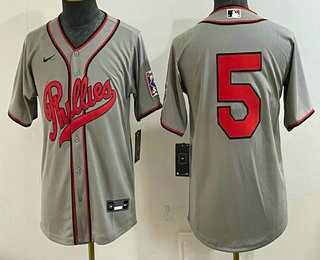 Youth Philadelphia Phillies #5 Bryson Stott Gray 2026 Field of Dreams Stadium Stitched Baseball Jersey