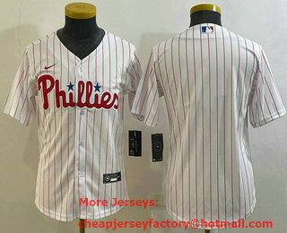 Youth Philadelphia Phillies Blank White Stitched MLB Cool Base Nike Jersey