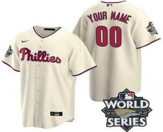 Youth Philadelphia Phillies Customized Cream 2022 World Series Cool Base Jersey