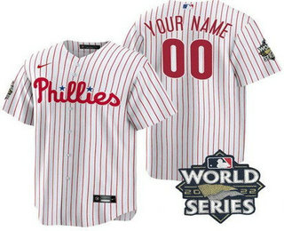 Youth Philadelphia Phillies Customized White 2022 World Series Cool Base Jersey