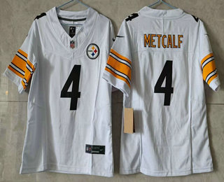 Youth Pisttburgn Steelers #4 DK Metcalf Limited White FUSE Jersey