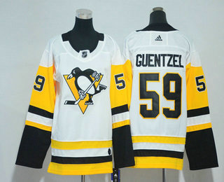 Youth Pittsburgh Penguins #59 Jake Guentzel White Away 2017-2018 Hockey Stitched NHL Jersey