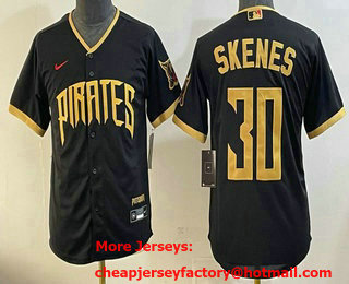 Youth Pittsburgh Pirates #30 Paul Skenes Black 2026 City Connect Stadium Jersey