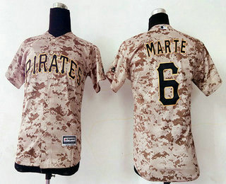 Youth Pittsburgh Pirates #6 Starling Marte Camo Cool Base Baseball Jersey