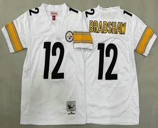 Youth Pittsburgh Steelers #12 Terry Bradshaw White 1982 Throwback Jersey
