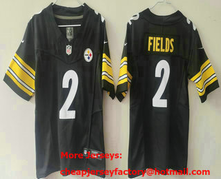 Youth Pittsburgh Steelers #2 Justin Fields Limited Black FUSE Vapor Jersey