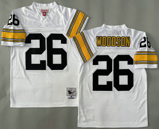 Youth Pittsburgh Steelers #26 Rod Woodson White 1994 Throwback Jersey