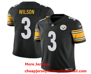 Youth Pittsburgh Steelers #3 Russell Wilson Black Vapor Untouchable Limited Stitched Jersey