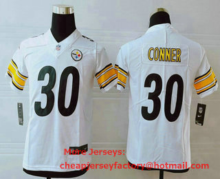 Youth Pittsburgh Steelers #30 James Conner White 2017 Vapor Untouchable Stitched NFL Nike Limited Jersey