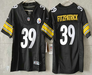 Youth Pittsburgh Steelers #39 Minkah Fitzpatrick Limited Black FUSE Vapor Jersey