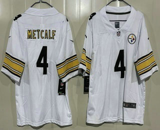 Youth Pittsburgh Steelers #4 DK Metcalf Limited White Vapor Jersey