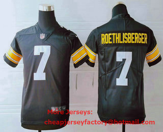 Youth Pittsburgh Steelers #7 Ben Roethlisberger Black 2017 Vapor Untouchable Stitched NFL Nike Limited Jersey