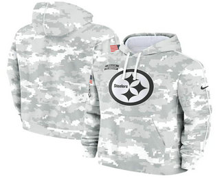 Youth Pittsburgh Steelers Arctic Camo 2024 Salute to Service Club Fleece Pullover Hoodie