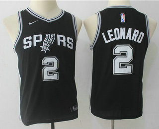 Youth San Antonio Spurs #2 Kawhi Leonard Black 2017-2018 Nike Swingman Stitched NBA Jersey