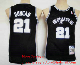 Youth San Antonio Spurs #21 Tim Duncan Black 1998-99 Hardwood Classics Soul Swingman Throwback Jersey