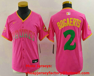 Youth San Diego Padres #2 Xander Bogaerts Pink Fashion Baseball Jersey