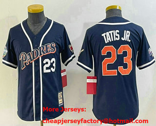 Youth San Diego Padres #23 Fernando Tatis Jr Navy Player Number Cooperstown Cool Base Jersey