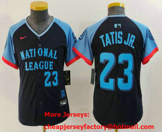 Youth San Diego Padres #23 Fernando Tatis Jr Number Navy 2024 All Star Limited Stitched Jersey