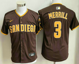 Youth San Diego Padres #3 Jackson Merrill Brown Limited Jersey