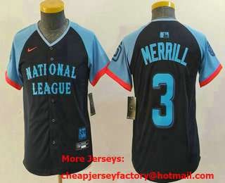 Youth San Diego Padres #3 Jackson Merrill Navy 2024 All Star Limited Stitched Jersey
