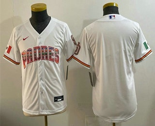 Youth San Diego Padres Blank White Mexico Cool Base Stitched Jersey