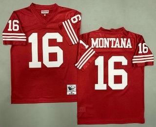 Youth San Francisco 49ers #16 Joe Montana Red Throwback Jersey