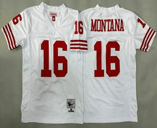 Youth San Francisco 49ers #16 Joe Montana White Throwback Jersey