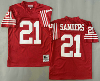 Youth San Francisco 49ers #21 Deion Sanders Red Throwback Jersey