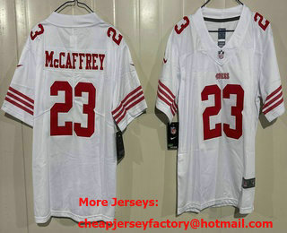 Youth San Francisco 49ers #23 Christian McCaffrey Limited White Vapor Jersey