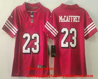 Youth San Francisco 49ers #23 Christian McCaffrey Red 2023 Color Rush Vapor Limited Jersey