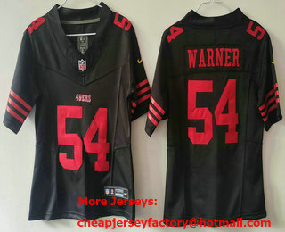 Youth San Francisco 49ers #54 Fred Warner Black 2024 FUSE Vapor Limited Stitched Jersey