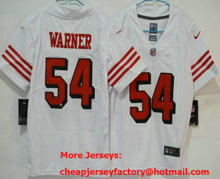 Youth San Francisco 49ers #54 Fred Warner Limited White Throwback Vapor Jersey
