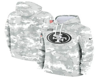 Youth San Francisco 49ers Arctic Camo 2024 Salute to Service Club Fleece Pullover Hoodie