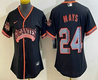 Youth San Francisco Giants #24 Willie Mays Black 2026 Alternate Stadium Stitched Jersey