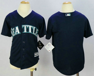 Youth Seattle Mariners Blank Navy Blue Cool Base Baseball Jersey